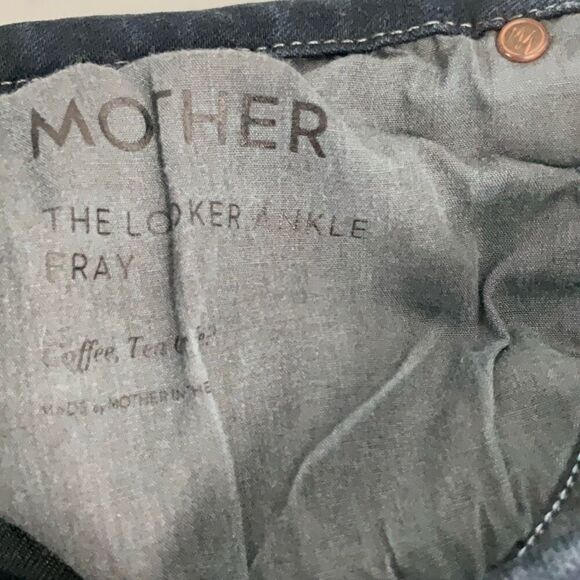 Mother The Looker Ankle Fray In Coffee Tea Or Me Mid Rise Denim Skinny Jeans Sz - Picture 8 of 11